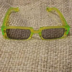 Neon Green Clear Sunglasses
